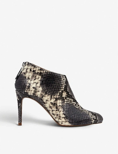 Lk Bennett Emily Leather Ankle Boots In Nat-natural Snake