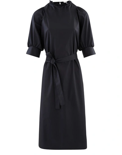 Atlantique Ascoli Midi Dress In Cotton In Black