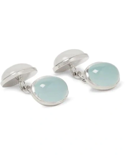 Trianon Cufflinks And Tie Clips In Sky Blue