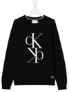 Calvin Klein Kids Sweatshirt With Print In Nera