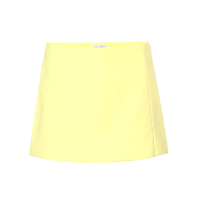 Attico Cotton-blend Twill Mini Skirt In Yellow