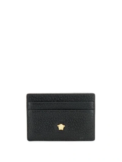 Versace Leather Credit Card Holder In Black