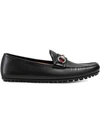 Gucci Men's Leather Loafers Moccasins  Mir Soft In Black