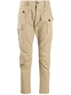 Dsquared2 Asymmetric Flap Pockets Trousers In Neutrals