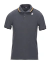 K-way Polo Shirts In Steel Grey