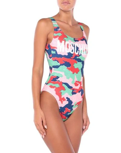 Moschino Camo One-piece Swimsuit In Pink