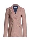 Derek Lam 10 Crosby Women's Rodeo Gingham Double-breasted Blazer In Pink/white