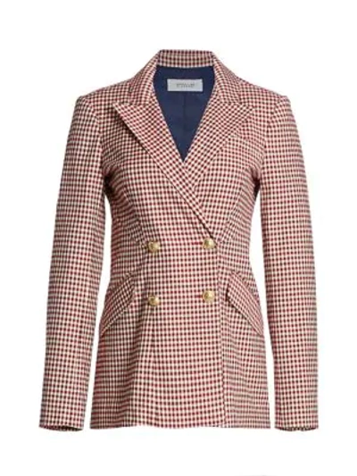 Derek Lam 10 Crosby Women's Rodeo Gingham Double-breasted Blazer In Pink/white