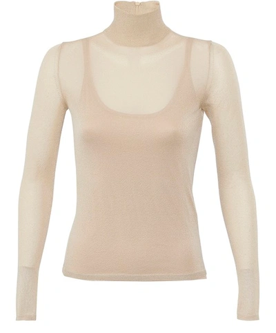 Max Mara Pietra Roll Neck Jumper In Albino