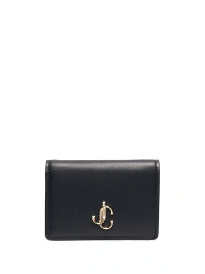 Jimmy Choo Leather Hanne Bifold Wallet In Black