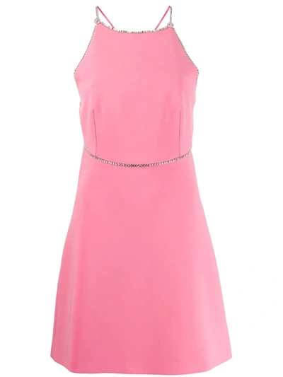 Miu Miu Jewel Crossback Mini Dress In Pink