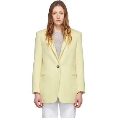 Isabel Marant Felicie Pale Yellow Wool-blend Jacket In 10ly Lt Yel