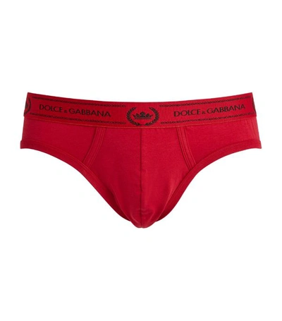 Dolce & Gabbana Red Stretch-cotton Briefs