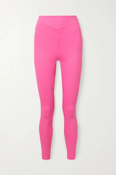 Adam Selman Sport Neon Pink Stretch-jersey Leggings In Bright Pink