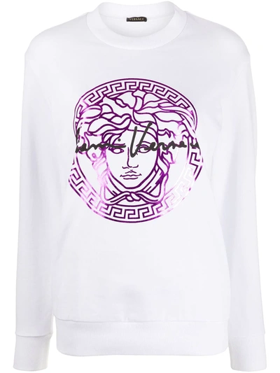 Versace Medusa Signature Sweatshirt In White