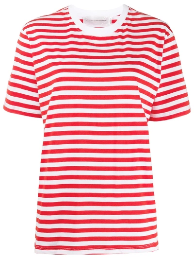 Victoria Victoria Beckham Striped Cotton T-shirt In Red