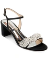 Badgley Mischka Women's Clara Embellished Block Heel Sandals In Black