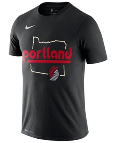 Nike Men's Portland Trail Blazers City Edition Fanwear T-shirt In Black
