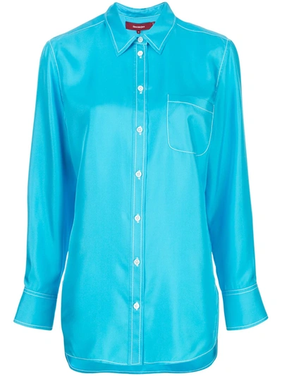 Sies Marjan Silk Turquoise Shirt In Blue