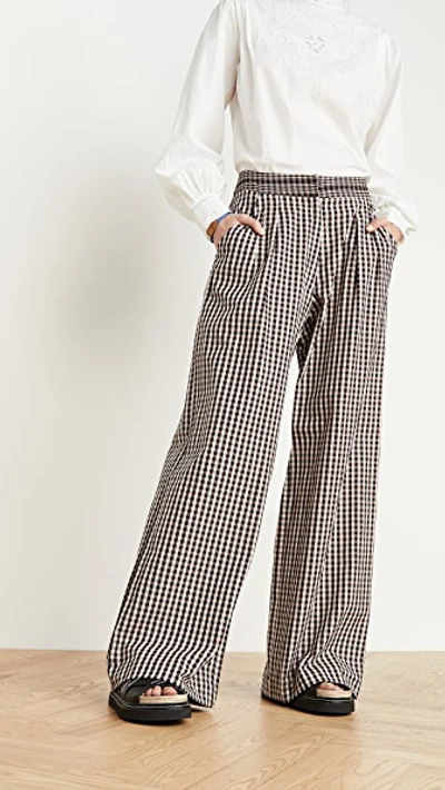 Alix Of Bohemia Diana Houndstooth Trousers In Pink/black