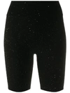 Area Sequinned Knit Bicycle Shorts In Black