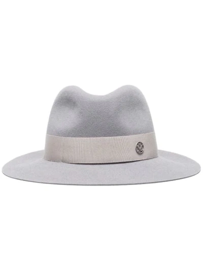 Maison Michel Grey Henrietta Rabbit Felt Fedora Hat