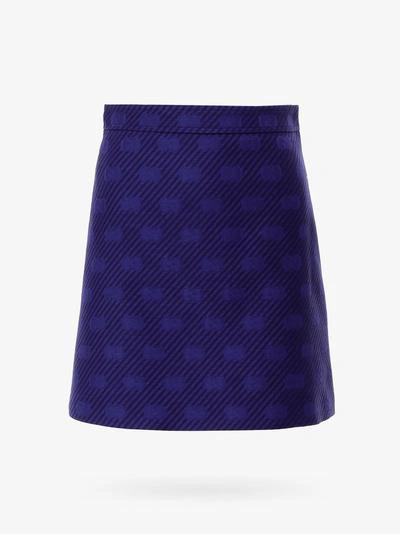 Gucci Wool And Silk Skirt In Blue