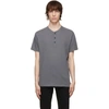 Rag & Bone Grey Cotton Classic Short Sleeve Henley In Darkgrey