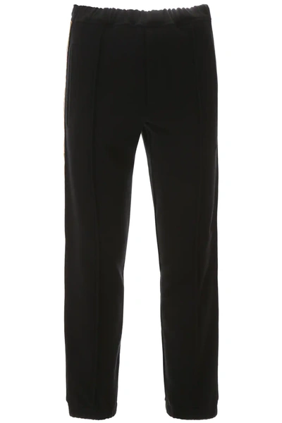 Fendi Joggers With Side Ff Bands In Black