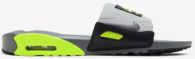 Pre-owned Nike  Air Max 90 Slide Smoke Grey Volt Black In Smoke Grey/volt-black-smoke Grey