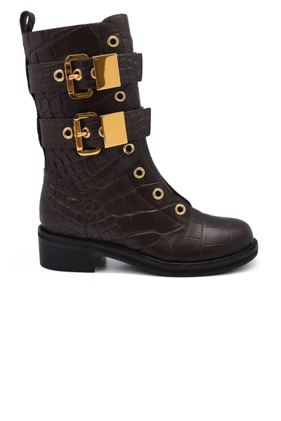 Giuseppe Zanotti Leather Boots In Brown