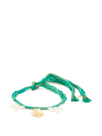 Aurelie Bidermann Honolulu Charm Bracelet In Green Gold