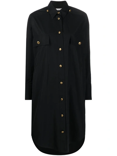 Givenchy Cotton Button-down Shirtdress In Black