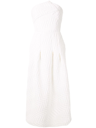 Roland Mouret Saranda Chevron-quilted Crepe Dress In White
