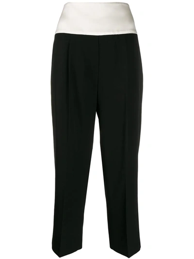 Givenchy Contrasting Band Cropped Trousers In Black