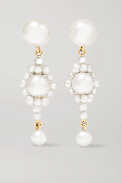 Sophie Bille Brahe Venezia 14-karat Gold Pearl Earrings