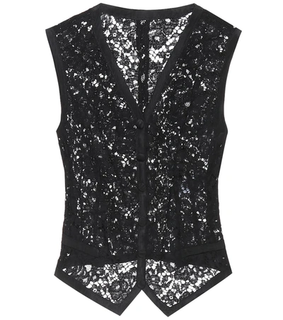 Dolce & Gabbana Lace Vest In Black
