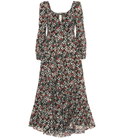 Rixo London Cameron Gathered Printed Cotton-blend Midi Dress In Multicoloured