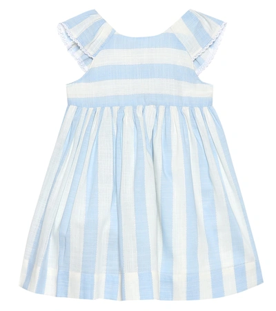 Tartine Et Chocolat Baby Striped Cotton-blend Dress In Blue