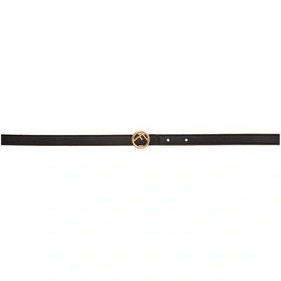 Fendi Black Mini 'f Is ' Belt In F0kur Black