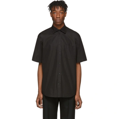 Balenciaga Rubber Logo Cotton Ss Shirt In Black