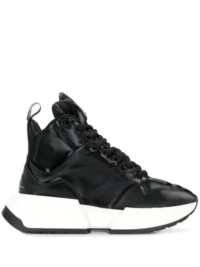 Mm6 Maison Margiela Flare High-top Sneakers In Black