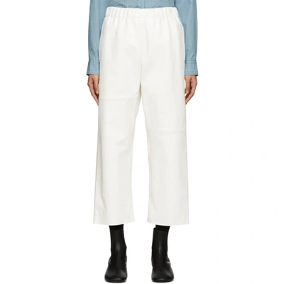 Mm6 Maison Margiela Viscosa Palazzo Trousers In Off White