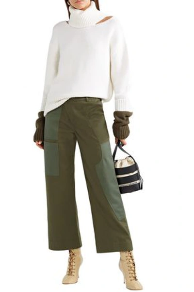 Monse Cotton-drill Wide-leg Pants In Army Green