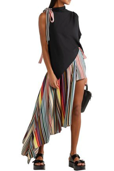 Monse Layered Striped Silk-twill Shorts In Multicolor