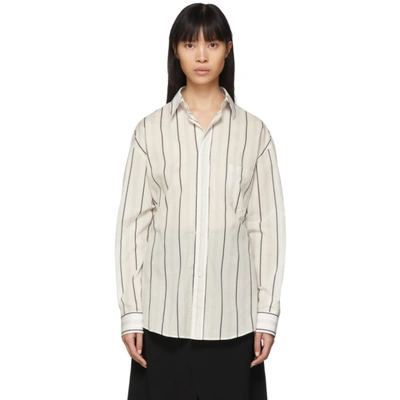 Maison Margiela Off-white Striped Shirt In 001f Off Wh