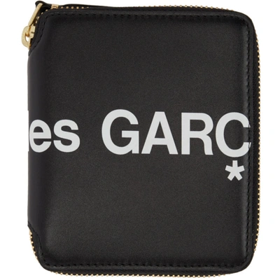Comme Des Garçons Black Huge Logo Zip Around Wallet In 1 Black