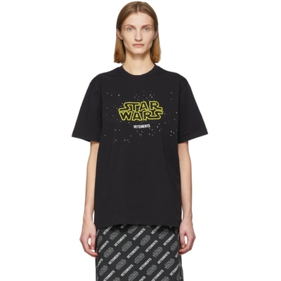 Vetements Black Star Wars Edition Episodes T-shirt