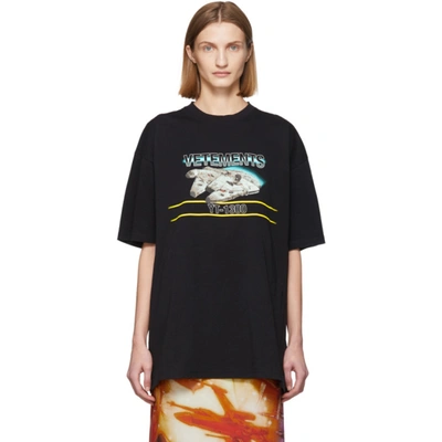 Vetements Black Star Wars Edition Millennium Falcon T-shirt