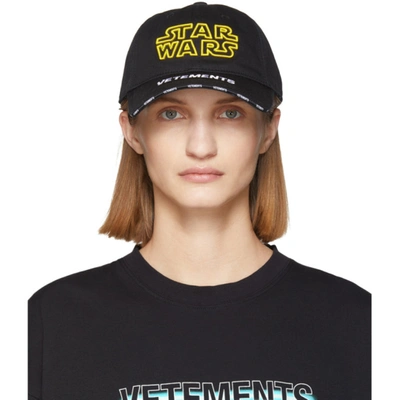 Vetements Black Star Wars Edition Logo Cap